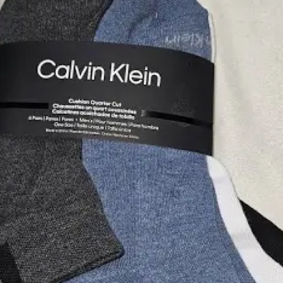Calvin Klein 6- PK Cushioned Quarter Stretch Heather Assorted Color Socks OS NWT - Picture 2 of 8